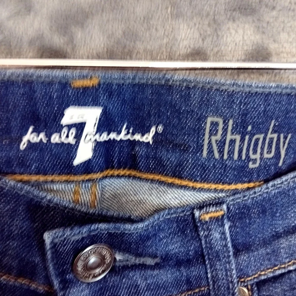 7 For All Mankind Jeans Mens 32 Blue‎ Rhigby Stretch Straight Leg Button Fly